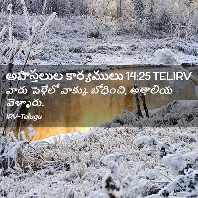 Picture 02 - అపొస్తలుల కార్యములు 14:25 TELIRV - వారు పెర్గేలో - Bible Verse Picture