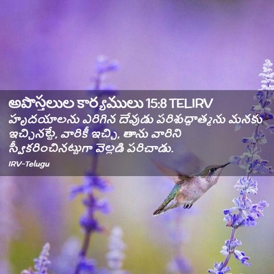Picture 02 - అపొస్తలుల కార్యములు 15:8 TELIRV - హృదయాలను ఎరిగిన - Bible Verse Picture