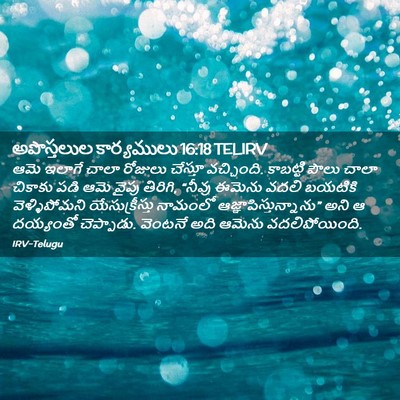 Picture 02 - అపొస్తలుల కార్యములు 16:18 TELIRV - ఆమె ఇలాగే చాలా - Bible Verse Picture