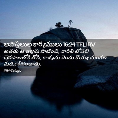 Picture 02 - అపొస్తలుల కార్యములు 16:24 TELIRV - అతడు ఆ ఆజ్ఞను - Bible Verse Picture