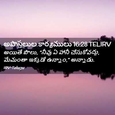 Picture 02 - అపొస్తలుల కార్యములు 16:28 TELIRV - అయితే పౌలు, “నీవు ఏ - Bible Verse Picture