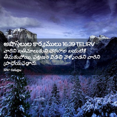 Picture 02 - అపొస్తలుల కార్యములు 16:39 TELIRV - వారిని - Bible Verse Picture