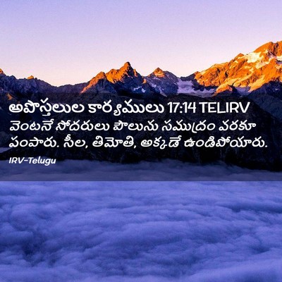 Picture 02 - అపొస్తలుల కార్యములు 17:14 TELIRV - వెంటనే సోదరులు - Bible Verse Picture