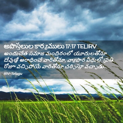 Picture 02 - అపొస్తలుల కార్యములు 17:17 TELIRV - అందుచేత సమాజ - Bible Verse Picture
