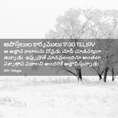 Picture 02 - అపొస్తలుల కార్యములు 17:30 TELIRV - ఆ ఆజ్ఞాన కాలాలను - Bible Verse Picture