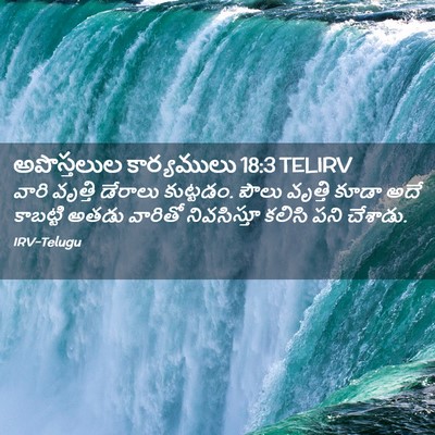 Picture 02 - అపొస్తలుల కార్యములు 18:3 TELIRV - వారి వృత్తి - Bible Verse Picture