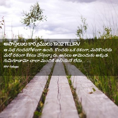 Picture 02 - అపొస్తలుల కార్యములు 19:32 TELIRV - ఆ సభ గందరగోళంగా - Bible Verse Picture