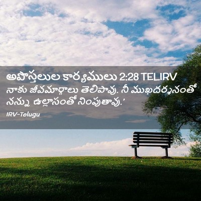 Picture 02 - అపొస్తలుల కార్యములు 2:28 TELIRV - నాకు జీవమార్గాలు - Bible Verse Picture