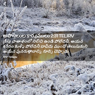Picture 02 - అపొస్తలుల కార్యములు 2:31 TELIRV - క్రీస్తు పాతాళంలో - Bible Verse Picture