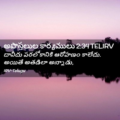 Picture 02 - అపొస్తలుల కార్యములు 2:34 TELIRV - దావీదు పరలోకానికి - Bible Verse Picture
