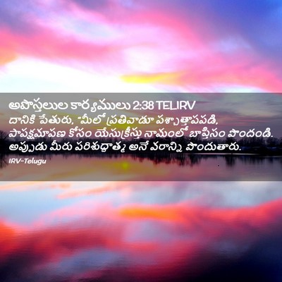 Picture 02 - అపొస్తలుల కార్యములు 2:38 TELIRV - దానికి పేతురు, - Bible Verse Picture