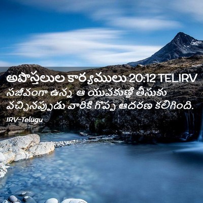 Picture 02 - అపొస్తలుల కార్యములు 20:12 TELIRV - సజీవంగా ఉన్న ఆ - Bible Verse Picture