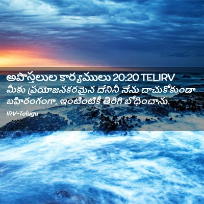 Picture 02 - అపొస్తలుల కార్యములు 20:20 TELIRV - మీకు ప్రయోజనకరమైన - Bible Verse Picture