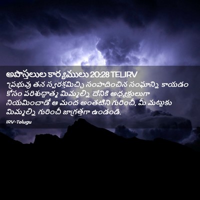 Picture 02 - అపొస్తలుల కార్యములు 20:28 TELIRV - “ప్రభువు తన - Bible Verse Picture