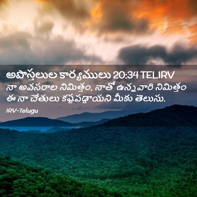 Picture 02 - అపొస్తలుల కార్యములు 20:34 TELIRV - నా అవసరాల - Bible Verse Picture