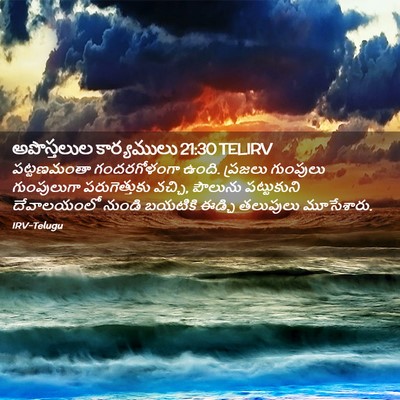 Picture 02 - అపొస్తలుల కార్యములు 21:30 TELIRV - పట్టణమంతా - Bible Verse Picture