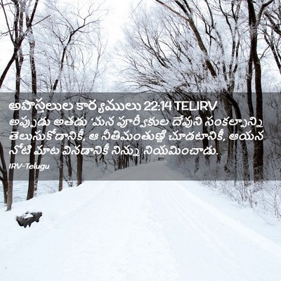 Picture 02 - అపొస్తలుల కార్యములు 22:14 TELIRV - అప్పుడు అతడు ‘మన - Bible Verse Picture
