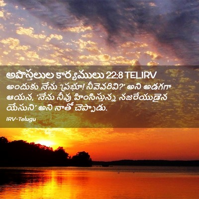 Picture 02 - అపొస్తలుల కార్యములు 22:8 TELIRV - అందుకు నేను - Bible Verse Picture