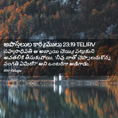 Picture 02 - అపొస్తలుల కార్యములు 23:19 TELIRV - సహస్రాధిపతి ఆ - Bible Verse Picture