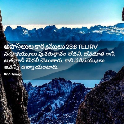 Picture 02 - అపొస్తలుల కార్యములు 23:8 TELIRV - సద్దూకయ్యులు - Bible Verse Picture