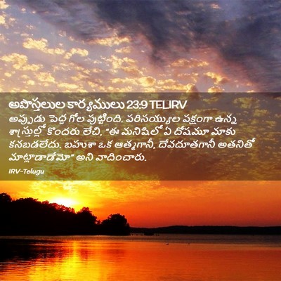 Picture 02 - అపొస్తలుల కార్యములు 23:9 TELIRV - అప్పుడు పెద్ద గోల - Bible Verse Picture
