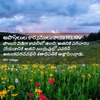 Picture 02 - అపొస్తలుల కార్యములు 24:23 TELIRV - పౌలుని విడిగా - Bible Verse Picture
