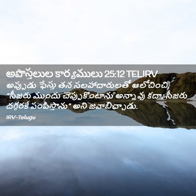 Picture 02 - అపొస్తలుల కార్యములు 25:12 TELIRV - అప్పుడు ఫేస్తు తన - Bible Verse Picture