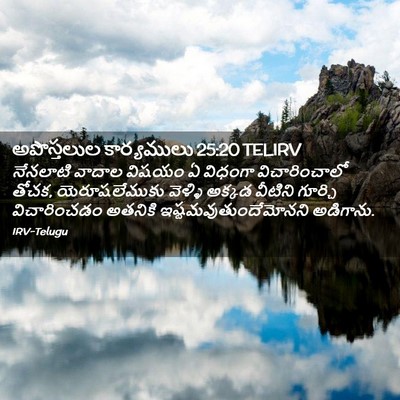 Picture 02 - అపొస్తలుల కార్యములు 25:20 TELIRV - నేనలాటి వాదాల - Bible Verse Picture