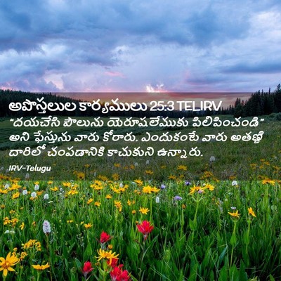 Picture 02 - అపొస్తలుల కార్యములు 25:3 TELIRV - “దయచేసి పౌలును - Bible Verse Picture