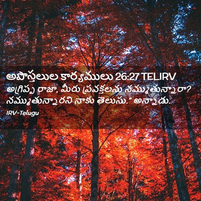 Picture 02 - అపొస్తలుల కార్యములు 26:27 TELIRV - అగ్రిప్ప రాజా, - Bible Verse Picture