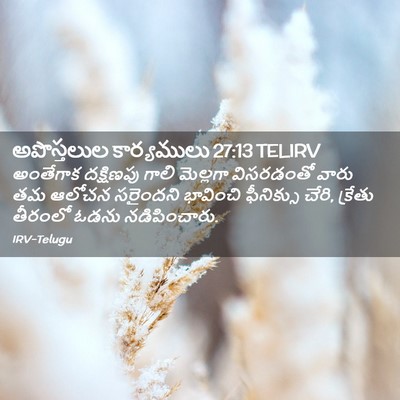 Picture 02 - అపొస్తలుల కార్యములు 27:13 TELIRV - అంతేగాక దక్షిణపు - Bible Verse Picture