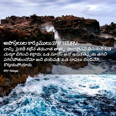 Picture 02 - అపొస్తలుల కార్యములు 27:17 TELIRV - దాన్ని పైకెత్తి - Bible Verse Picture
