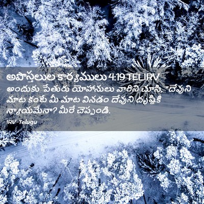 Picture 02 - అపొస్తలుల కార్యములు 4:19 TELIRV - అందుకు పేతురు - Bible Verse Picture
