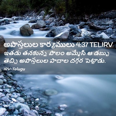 Picture 02 - అపొస్తలుల కార్యములు 4:37 TELIRV - ఇతడు తనకున్న పొలం - Bible Verse Picture