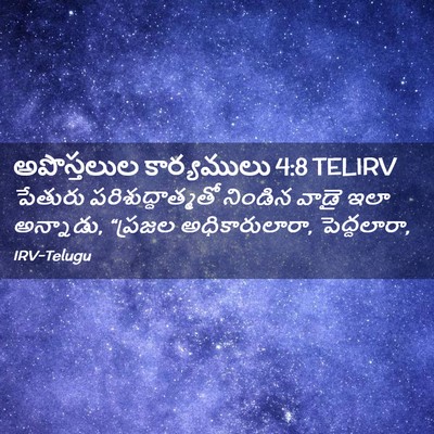Picture 02 - అపొస్తలుల కార్యములు 4:8 TELIRV - పేతురు - Bible Verse Picture