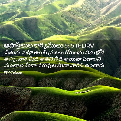 Picture 02 - అపొస్తలుల కార్యములు 5:15 TELIRV - పేతురు వస్తూ ఉంటే - Bible Verse Picture