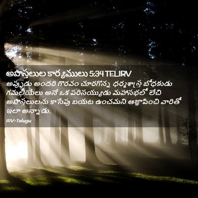 Picture 02 - అపొస్తలుల కార్యములు 5:34 TELIRV - అప్పుడు అందరి - Bible Verse Picture