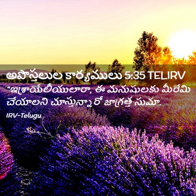Picture 02 - అపొస్తలుల కార్యములు 5:35 TELIRV - “ఇశ్రాయేలీయులారా, - Bible Verse Picture