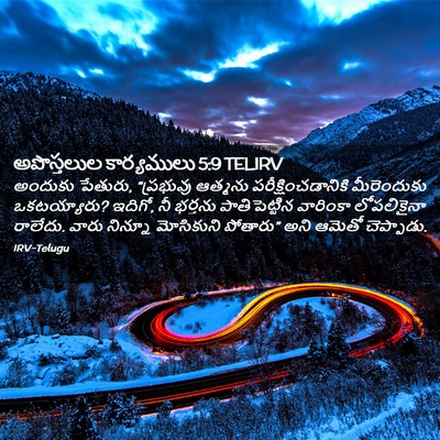 Picture 02 - అపొస్తలుల కార్యములు 5:9 TELIRV - అందుకు పేతురు, - Bible Verse Picture