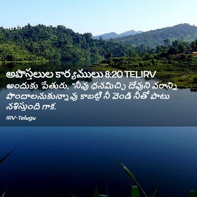 Picture 02 - అపొస్తలుల కార్యములు 8:20 TELIRV - అందుకు పేతురు, - Bible Verse Picture