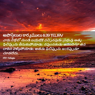 Picture 02 - అపొస్తలుల కార్యములు 8:39 TELIRV - వారు నీళ్లలో - Bible Verse Picture
