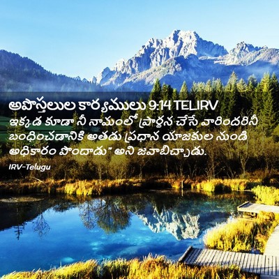 Picture 02 - అపొస్తలుల కార్యములు 9:14 TELIRV - ఇక్కడ కూడా నీ - Bible Verse Picture