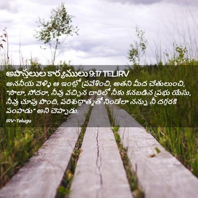 Picture 02 - అపొస్తలుల కార్యములు 9:17 TELIRV - అననీయ వెళ్ళి ఆ - Bible Verse Picture