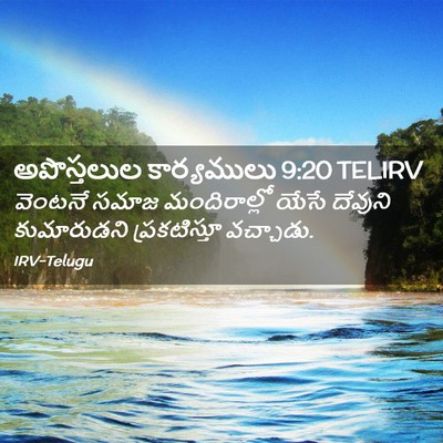 Picture 02 - అపొస్తలుల కార్యములు 9:20 TELIRV - వెంటనే సమాజ - Bible Verse Picture
