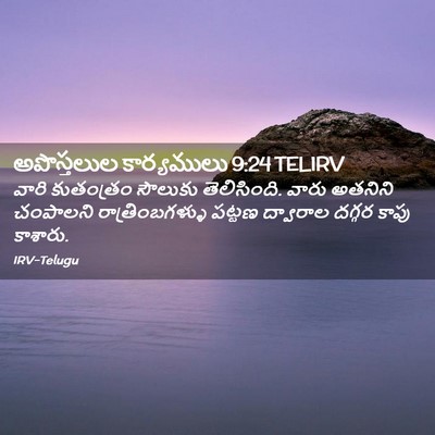 Picture 02 - అపొస్తలుల కార్యములు 9:24 TELIRV - వారి కుతంత్రం - Bible Verse Picture