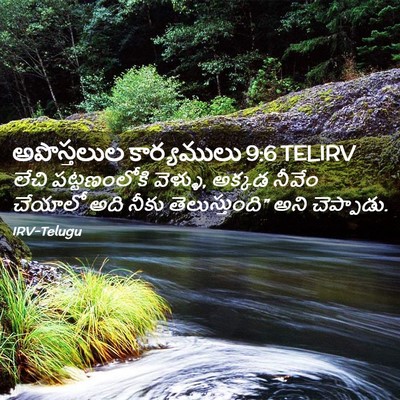 Picture 02 - అపొస్తలుల కార్యములు 9:6 TELIRV - లేచి పట్టణంలోకి - Bible Verse Picture