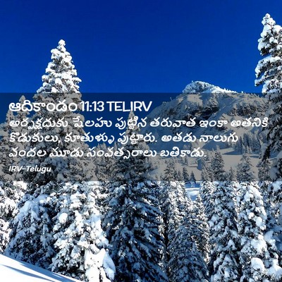 Picture 02 - ఆదికాండం 11:13 TELIRV - అర్పక్షదుకు షేలహు - Bible Verse Picture