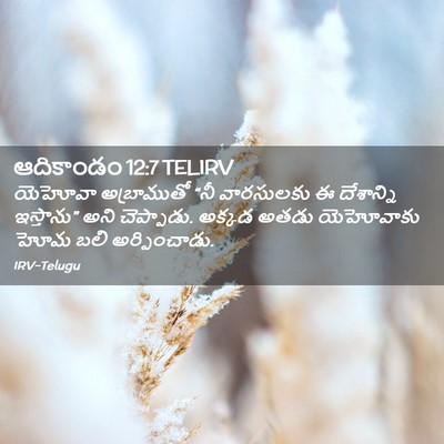 Picture 02 - ఆదికాండం 12:7 TELIRV - యెహోవా అబ్రాముతో - Bible Verse Picture