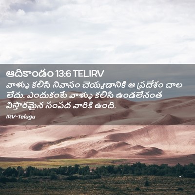 Picture 02 - ఆదికాండం 13:6 TELIRV - వాళ్ళు కలిసి - Bible Verse Picture