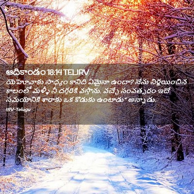 Picture 02 - ఆదికాండం 18:14 TELIRV - యెహోవాకు సాధ్యం - Bible Verse Picture